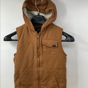 Lee Kids Brown Hooded Quilted Vest size 10/12 M